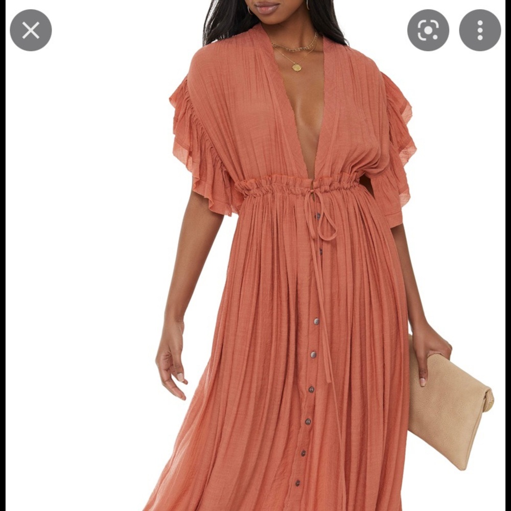 Vici x Nordstrom collab gauzy dress. Size small. Rust